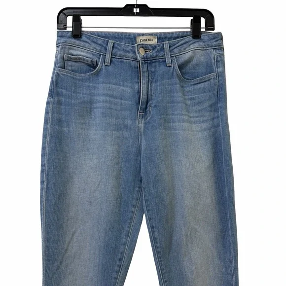 L'AGENCE Nadia Straight Leg Cropped High Rise Jeans Size 28 Rockford Light Wash - Picture 3 of 8